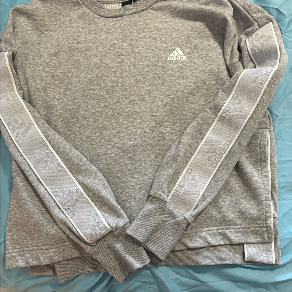 Adidas Gray cropped Crewneck Sweater